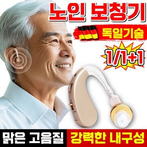 [빠른 배송] 독일 노인 음성 증폭기 보청기 귀걸이형 충전식 포낙 청력보조 부모님선물, 1개, A-표준형+10단 전지
