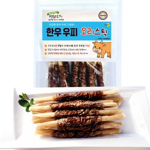 멍도락 한우우피스틱 100% 한우껌 오래먹는 강아지껌 국내산 수제간식, 한우우피 오리스틱, 90g, 1개