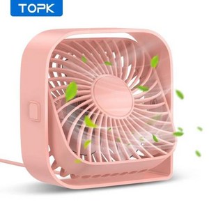 야전침대 TOPK 미니 휴대용 선풍기 USB 데스크 테이블 조용한 3 단 바람 개인 ° 회전 헤드 스탠딩 팬, 02 핑크, 2) 핑크