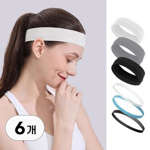 6개 세트 스포츠 헤어 밴드 흡수형 방수형 땀흘림 방지 머리띠 기능성 머리 헤드 땀 벤드 남자 운동 여성 배드민턴 남성 여자, R89116S(6개세트