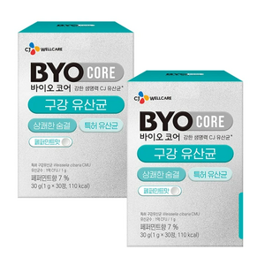 CJ 바이오코어 구강 유산균 페퍼민트 30g, 30정, 2개