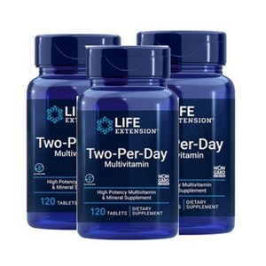 [3병] 라이프 익스텐션 투퍼데이 태블릿 Life Extension Two-Per-Day Tablets 120 태블릿, 120정, 3개