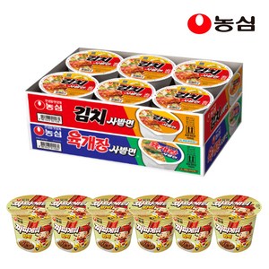 농심 컵라면 육개장사발면6개+김치사발면6개+짜파게티범벅6개 소컵, 1개