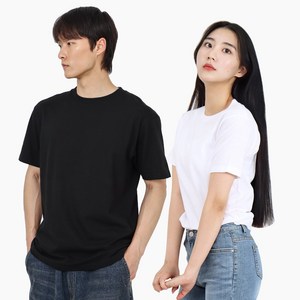 프린트스타 17수 라운드 반팔 티셔츠 무지 면티 티 00085-CVT