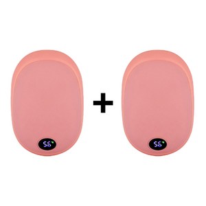 2개 포근하고 사랑스러운 손난로 보조배터리 러블리 10000mah 파스텔 파우치 충전케이블, pastel9, 핑크+핑크
