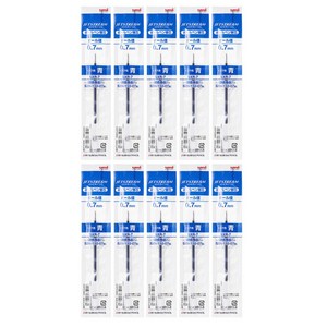 제트스트림 단색용 볼펜 리필심 SXR-7 0.7 블루, 10개