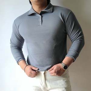 남자 머슬핏 긴팔 카라 카라티 헬창옷