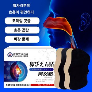 비염 완화 코막힘 축농증 패치 코골이방지 코빵밴드, 1개, 12개입