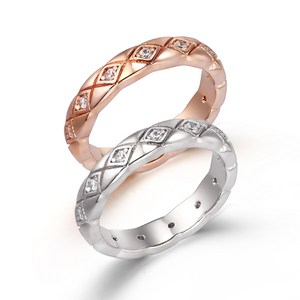 [가이거] 14K Gold Plated 퀼팅 스톤 포인트 반지 GIBRWR001