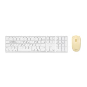 라이프썸 슬림 무선 블루투스 키보드(LFS-HA39) 마우스(LFS-HA50) 세트 3대기기페어링 동글포함 무소음 저소음 마우스키보드세트, 슬림키보드 화이트, 마우스 레몬타르트