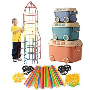 키라비 빨대블럭 1200 1400 1600 피스 어린이 집콕놀이 장난감 선물 KC인증, BK1600피스(빨대900+커넥터700)