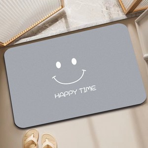 데이지 빨아쓰는 물흡수 규조토 욕실 발매트, 1개, 스마일 그레이