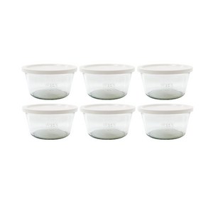 WECK 기본형 유리 저장병 290ml No.740 6p + PE뚜껑 밀크 6p 세트, 1세트