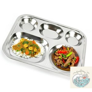 조로상점 유아용 3찬 스텐식판 고급형 다이어트용 어린이식판 식판도시락 아이식판