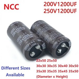 2 개/몫 NCC 1200 미크로포맷 250V / 200V 250V120 0 미크로포맷/200V1200uF 22x50 25x50 30x3 0/35/40/50 35x3 0/35/45, 250V1200uF 35x45, 2개