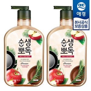 순샘 뽀독 주방세제 애플향, 750ml, 2개