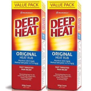 Deep Heat 딥 히트크림 오리지널 마사지 크림 200g 2개