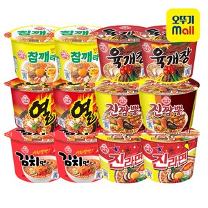 오뚜기 컵라면 6종 진라면 매운맛 2개 + 열라면 2개 + 김치면 2개 + 육개장 2개 + 참깨라면 2개 + 진짬뽕 2개, 1세트