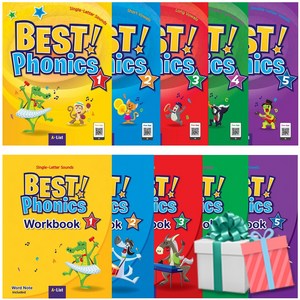 베스트 파닉스 Best Phonics 1 2 3 4 5 S+W 세트 선택 사은품증정 (붙이는메모지), 1단계(s+w)전2권 붙이는메모지증정