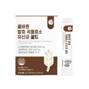 올바른건강식품 발효 곡물효소 유산균 골드 30p, 90g, 6개