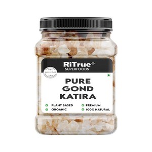 인도 Ritue Gond Katia 순수 유기농 300G 트라가칸스 크리스탈 100% 천연 badam Pisin 아몬드껌, 1개