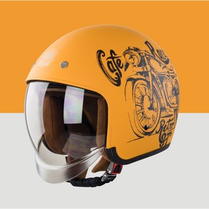로얄 M139 클래식 오픈페이스 헬멧 레트로 오토바이 바이크 스쿠터 헬멧, 오렌지(무광)