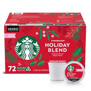 스타벅스 큐리그 캡슐 커피 72개입 5종 / 리미티드 에디션 2종 모음 Starbuck Keurig K-cups, 홀리데이 블렌드 미디움 로스트 72개입, 1박스