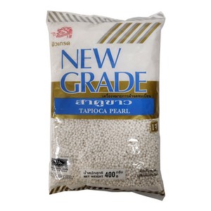 뉴그레이드 타피오카 펄 화이트 버블 사고 펄 / New Gade Pandanus Tapioca Peal White, 400g, 1개