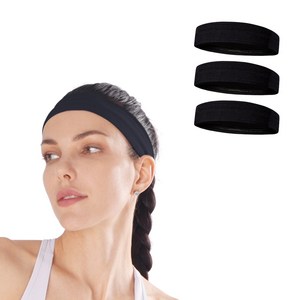 뱀스컴퍼니 요가 러닝 헬스 헤어 헤드밴드 3개 1세트, 블랙, 6개