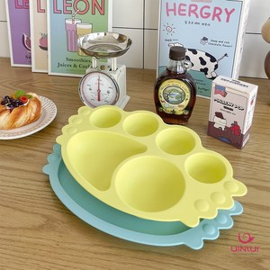 유이앤루이 NEW 코코넛 국산 천사식판 세트 (7가지색), 1세트, _천사식판+플레이트 세트, 라임그린