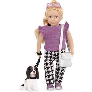 Lori Dolls – Mini Doll & Toy Dog 6인치 Spaniel Pup, Heather & Pet Nugget, 1개