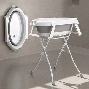 Hesunyi 반려동물 스탠드 욕조 접이식, 1개, 그레이