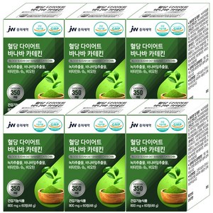 JW중외제약 혈당 다이어트 바나바 카테킨 녹차추출물 바나바잎추출물 비타민B1 B2 비오틴 항산화 체지방감소 혈중 콜레스테롤 개선 식후혈당상승억제, 6개, 60정
