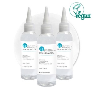 [비건뷰티] 글로우몬스터 3Kda 극저분자 올리고 히알루론산 2% 원액 토너, 100ml, 3개