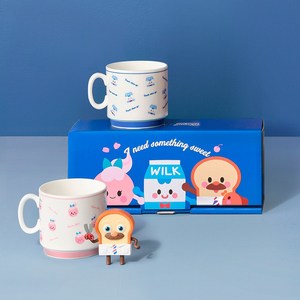 한국도자기 x 브레드이발소 스태킹 머그 세트 2인조 (윌크 마카롱)