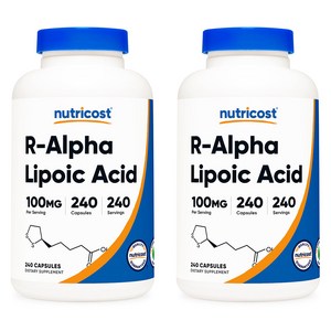 [2병] 뉴트리코스트 대용량 R 알파 리포산 100mg 240캡슐 R형 알리포산 보충제, 240정, 2개