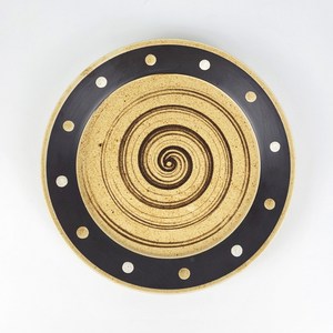 일본 도자기 그릇 원형접시 한식집 한식 그릇 상차림(EBL501), 브라운, 1개