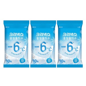 크리넥스 쿨링 물티슈 휴대형, 10매, 3개