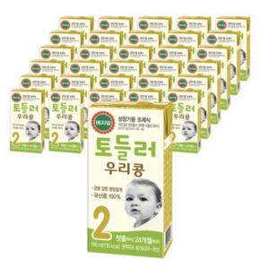베지밀 토들러 우리콩 2단계 유아식 두유 190ml, 원액두유, 32개