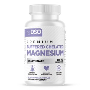 [미국직배송] 버퍼드 킬레이티드 마그네슘 DSO Premium Buffered Chelated Magnesium, 1개, 60정