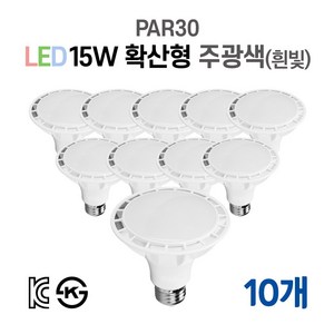 라인조명 LED에코 파30램프 15W PAR30 집중형 확산형, 10개, 1. 확산형 주광색(하얀빛)