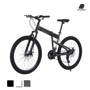 Brandier Bike 2025 Folding MTB Bike 26 Inch Entry Level 21 Speed ​​Suspension BM26, Titanium Grey, 1 Piece