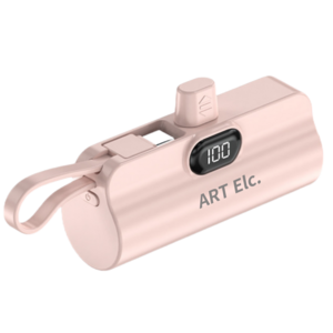 아트일렉 미니 도킹형 보조배터리 5000mAh, 핑크, AEC-02(아이폰8타입)