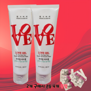 댕기머리 터치업 러브젤/마사지젤 120ml 저자극 수용성 젤 타입, 2개