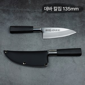 일본 니켄(NIKKEN) 명월도 데바칼 낚시칼+칼집세트, 1세트, 블랙