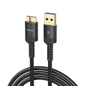 Toocki USB 연장케이블 연장선 미니5핀 USB3.0 마이크로B 외장하드 케이블, A-마이크로 B, 0.5m, 2개입