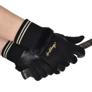 여성 겨울 골프장갑 방한 골프 장갑 양손용, 블랙, 1개