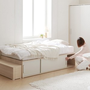 웰퍼니쳐 모브 슬라이딩 빅수납 침대 420 640 SS, 모브420