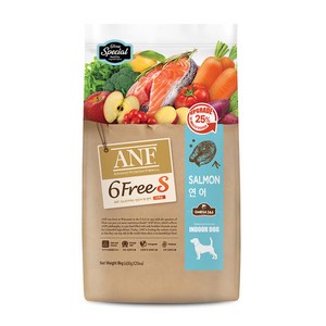 ANF 전연령 유기농 6Fee 연어 애견사료, 8kg, 1세트
