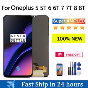 Oneplus 5 5T 6 6T 7 7T 8 8T 7Pro 8Pro 9 9R 9Pro 10Pro LCD 디스플레이 터치 스크린 패널 교체 용 슈퍼 AMOLED, 1개, 3.5T OLED No Frame